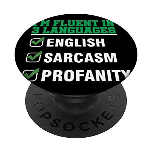 Speak Speaking Languages English Sarcasm Profanity Gift PopSockets Grip and Stand for Phones and Tablets