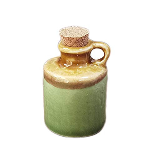 ManFull Dollhouse Accessories Miniature Ornament Miniature Jar Sealed Realistic Ceramic Dollhouse Spice Pot for Kids E