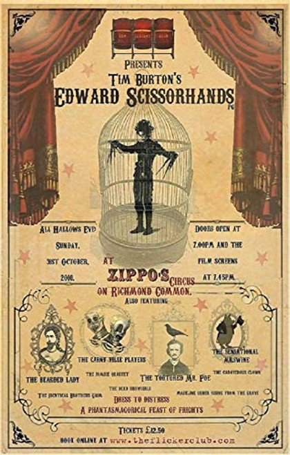 Unique Artwork Edward Scissorhands Movie Poster Johnny Depp Winona Ryder Freakshow 11" x 17" Unique Artwork Edward Scissorhands Movie Poster Johnny Depp Winona Ryder Freakshow 11" x 17"