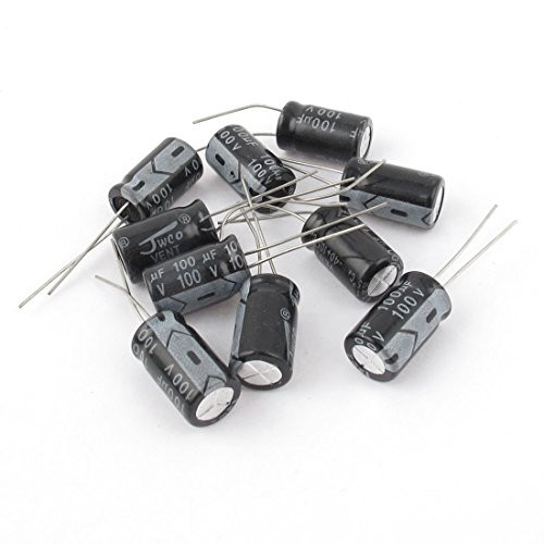 uxcell 10 Pcs 100V 100uF 105C Radial Lead Electrolytic Capacitor 10mm x 17mm