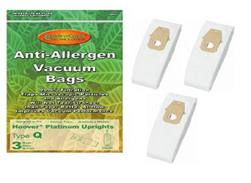 Hoover Type Q Upright Platinum Allergen Paper Bag 3 PK Generic  A890