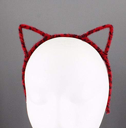 Red cheetah cat ears headband furry kitten hair band cosplay cats ear leopard R-3681