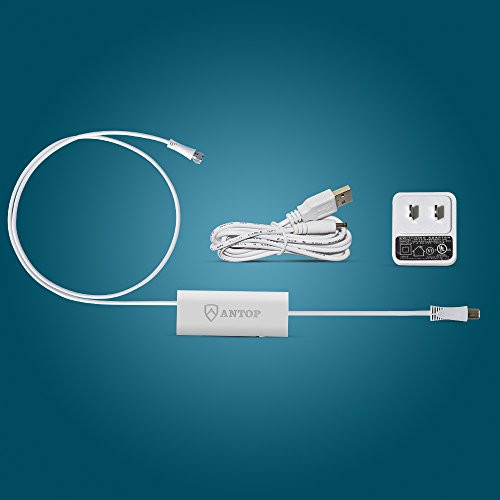 ANTOP Smartpass Amplifier TV Signal Booster for Any Non-Amplified TV Antenna, Built-in 4G LTE Filter & High Gain & Low Noise, Included USB Power Adapter and 5ft USB Cable