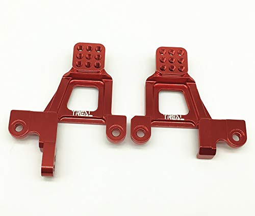 Treal Alloy Front Shock Towers (Left and Right) for Traxxas TRX-4 Crawler RC Car - Red