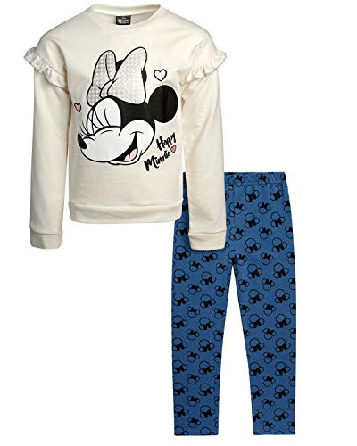 Disney Baby Girl Minnie Mouse Fleece Pullover Sweatshirt Legging Set -Infant-Toddler- Minnie White Size 0-3M