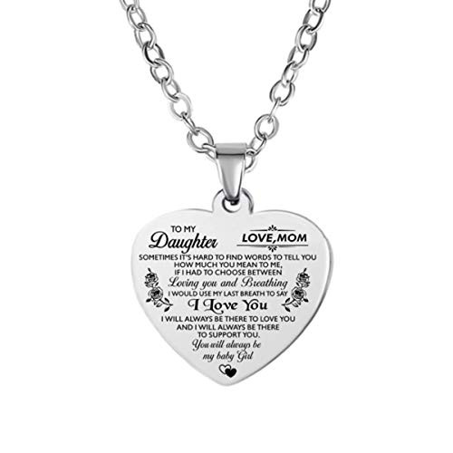 Jstud to My Daughter Necklace I Love You Inspiration Birthday Gifts Heart Pendant Jewelry Necklace from Mom Jstud to My Daughter Necklace I Love You Inspiration Birthday Gifts Heart Pendant Jewelry Necklace from Mom