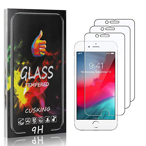 CUSKING Screen Protector for iPhone 8 Plus-iPhone 7 Plus 9H Hardness Tempered Glass Ultra Clear Screen Protector for iPhone 8 Plus-iPhone 7 Plus Abrasion Resistance 3 Pack