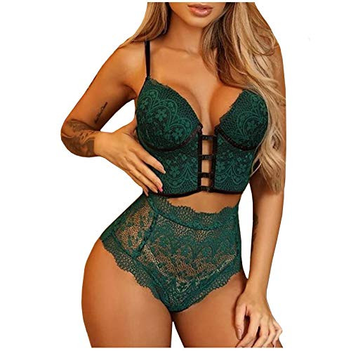 Lingerie For Women For Sex Play SetWomen's Lace Lingerie Bra and Panty Set Strappy Babydoll Bodysuit 2 Piece R-green Lingerie For Women For Sex Play SetWomen's Lace Lingerie Bra and Panty Set Strappy Babydoll Bodysuit 2 Piece R-green