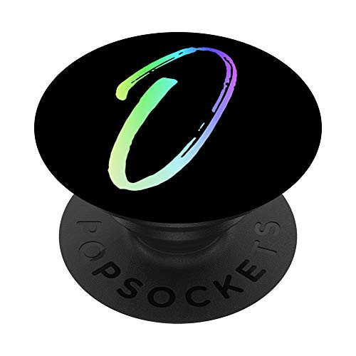 Initial O Phone Case Colorful Rainbow Bright Colors Letter O PopSockets Grip and Stand for Phones and Tablets