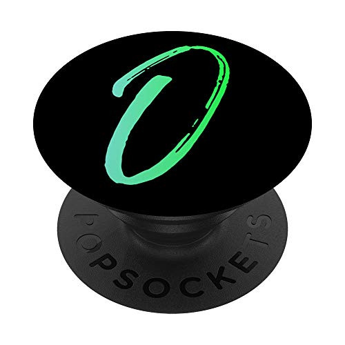 Initial O Phone Case Bright Colorful Blue  and  Green Letter O PopSockets Grip and Stand for Phones and Tablets