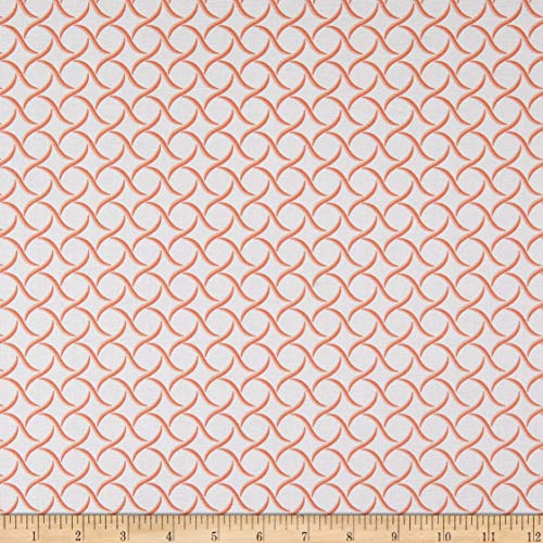E. E. Schenck Maywood Studio Sommersville Geometric Fabric Soft White-Peach