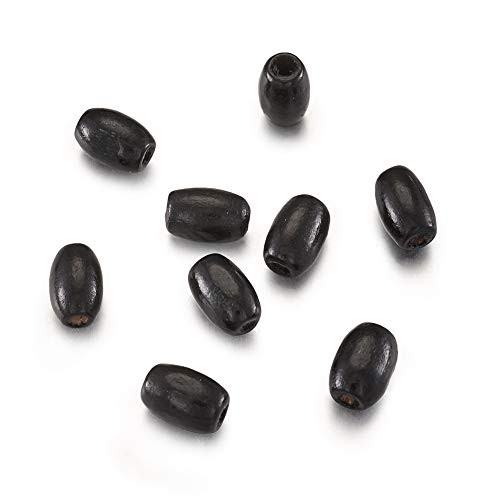 Pandahall 200Pcs Natural Oval Wood Beads 16x14mm Dyed Wooden Loose Bead Spacers for Jewelry Making Hole- 2mm -Black- Pandahall 200Pcs Natural Oval Wood Beads 16x14mm Dyed Wooden Loose Bead Spacers for Jewelry Making Hole- 2mm -Black-