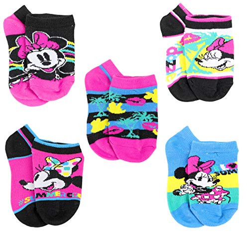 Disney Girl's Minnie Mouse 5 Pack No Show Socks Sock Size- 6-8 -Shoe Size- 10-4- Black-Pink Disney Girl's Minnie Mouse 5 Pack No Show Socks Sock Size- 6-8 -Shoe Size- 10-4- Black-Pink