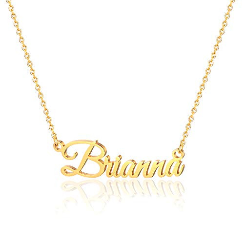 Brianna Name Necklace Brianna Word Necklace Personalized Name Necklace Custom Name Necklace for Men Name Customized Necklace Adjustable Chain 18 Font Necklace