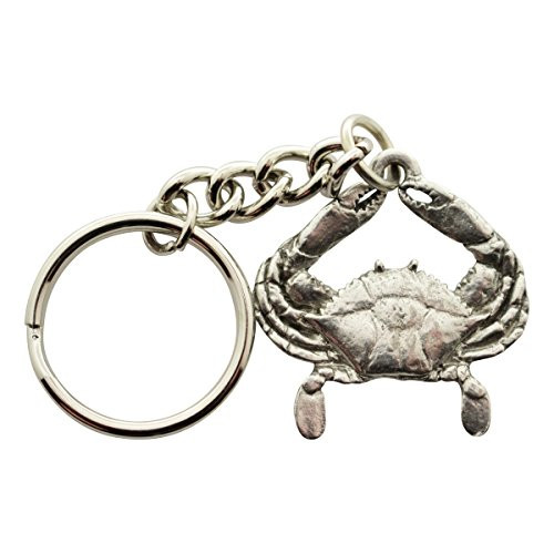 Sarah's Treats  and  Treasures Crab Keychain ~ Antiqued Pewter ~ Keychain