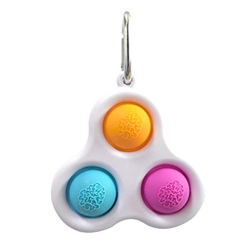 Pacoco Simple Dimple Fidget Keychain Toy Interesty Sensory Toys Stress Relief Hand Toys Stress Relief Toy for Kids Adults Soft Silicone Ergonomic Anxiety Autism Handheld Mini Fidget Toy -E-