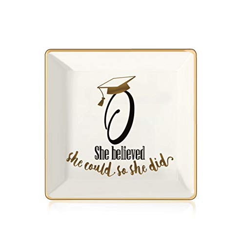 College Graduation Gifts for Her Class of 2021 Graduation Gifts Grad Present Inspirational High School Graduation Gifts for Her She Believed She Could So She Did Letter O Initial Jewelry Tray College Graduation Gifts for Her Class of 2021 Graduation Gifts Grad Present Inspirational High School Graduation Gifts for Her She Believed She Could So She Did Letter O Initial Jewelry Tray