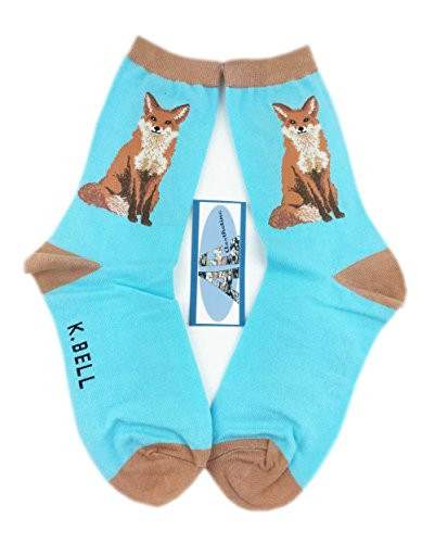 K. Bell Women Foxy Sox Novelty Cotton Crew Socks
