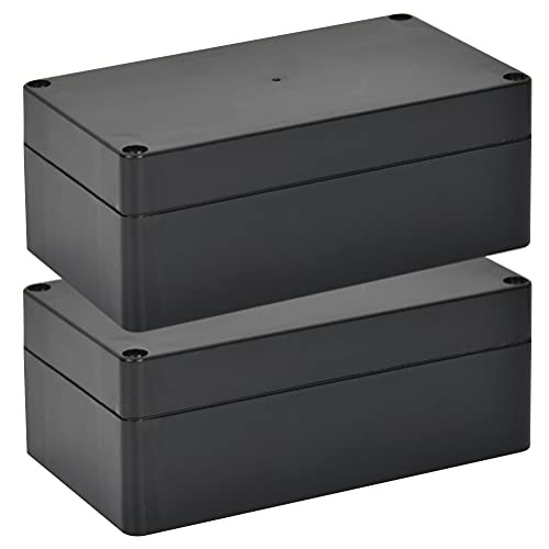 ATPWONZ 2 Pieces Junction Box ABS Plastic Dustproof Waterproof Boxes Junction Case Universal Electrical Boxes DIY Case Project Enclosure Compatible with Electronic Project -6.2 x 3.5 x 2.4 inch-
