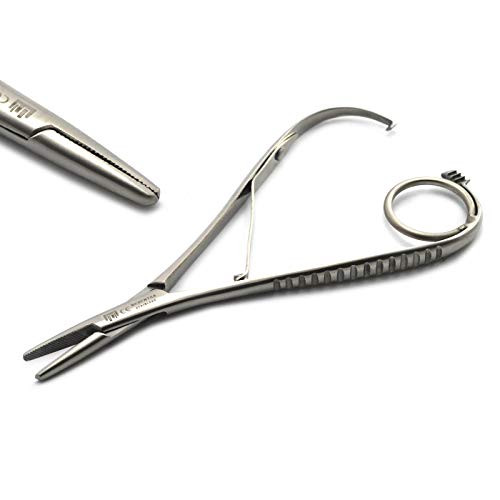 Dental Mathieu Needle Holder Forceps 14cm Finger Ring Handle Orthodontic Elastic Suture Ligature Pliers Dental Mathieu Needle Holder Forceps 14cm Finger Ring Handle Orthodontic Elastic Suture Ligature Pliers