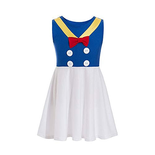 Donald Costume Donald Princess Dress Mickey Costume Princess Cosplay Donald Duck Casual Costume Friends -White 6-7-