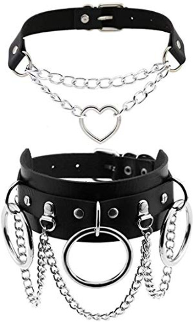 Xjoyous Leather Choker Collar O-Ring Heart Shape Gothic Punk Rock PU Leather Choker Collar Necklace for Women Girls Accessory Xjoyous Leather Choker Collar O-Ring Heart Shape Gothic Punk Rock PU Leather Choker Collar Necklace for Women Girls Accessory