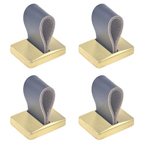 Tulead 4PCS Leather Cabinet Knobs Drawer Pull Knobs Furniture Pull Handles Dresser Cupboard Knobs Black32mm-1.26" Hole to Hole
