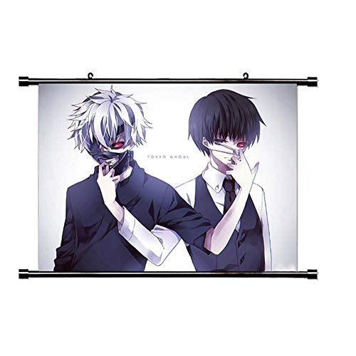 Bowinr Tokyo Ghoul Wall Scroll Poster Kaneki Ken Kamishiro Rize Touka Kirishima Fabric Painting Anime Home Decor -M Style 07-