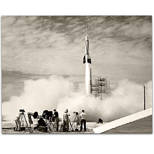 Lone Star Art First NASA Rocket Flight - 11x14 Unframed Print - Great Gift Under 15 for Space Exploration Geeks