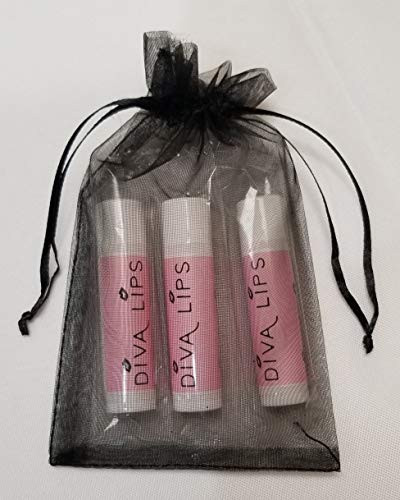 Diva Lips 100 percent Natural Moisturizing Lip Balm with Natural Beeswax Aloe and Vitamin E  3 Pack -Unscented-