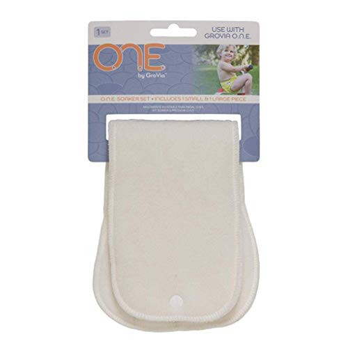 GroVia O.N.E. Reusable Cloth Diaper Soaker Set for The O.N.E. Baby Cloth Diaper White