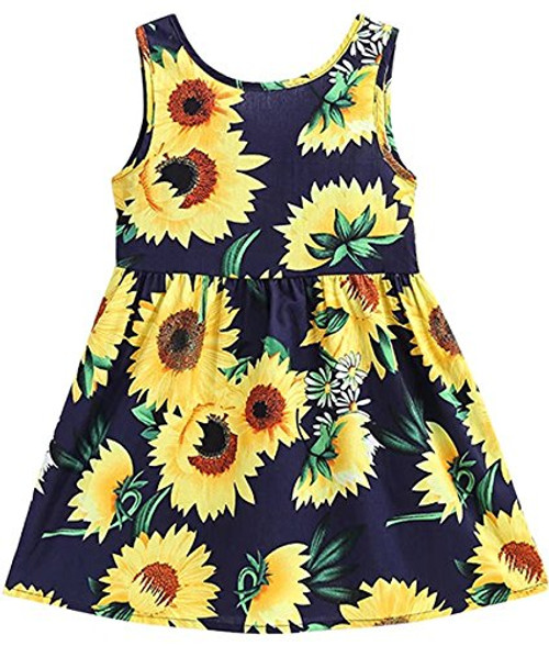 Girls Dress Kid Floral Sleeveless Sunflower Dresses Cotton Sundress Summer Girl Clothes 5-6 Years Girls Dress Kid Floral Sleeveless Sunflower Dresses Cotton Sundress Summer Girl Clothes 5-6 Years