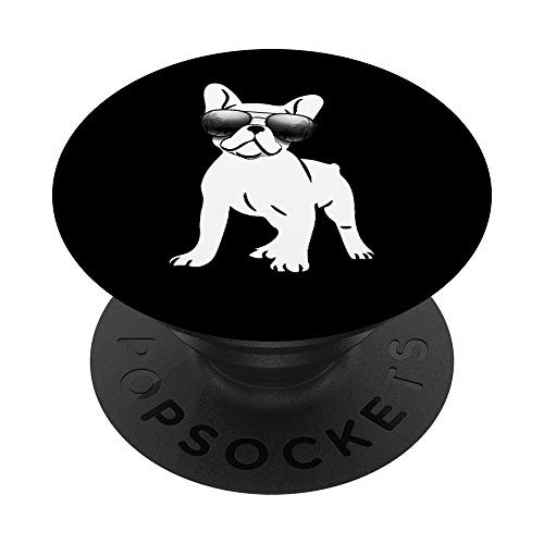 French Bulldog With Sunglasses Graphic Design Frenchie Love PopSockets PopGrip- Swappable Grip for Phones  and  Tablets
