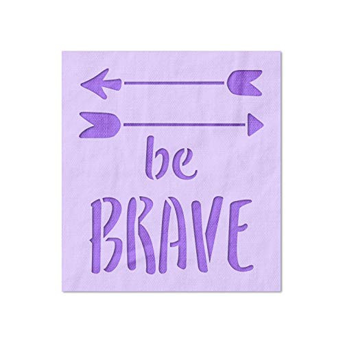 Stencil Stop Be Brave Stencil - 14 Mil Mylar Plastic -3.58 x 4 inches-