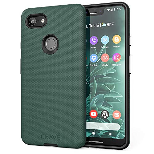 Crave Dual Guard for Google Pixel 3 XL Case Shockproof Protection Dual Layer Case for Google Pixel 3 XL - Forest Green