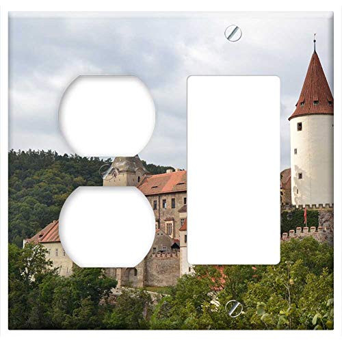 2-Gang Outlet Rocker-GFCI Combination Wall Plate Cover - Czech Republic K ivoklat Castle Monument History