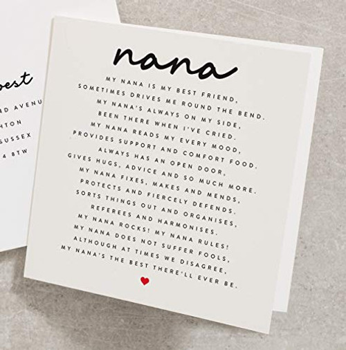 DKISEE Nana Mothers Day Card Nana Poem Card Poem Card Mothers Day Card for Nana Nana Grandma Mothers Day Card MD053 7x10 inches DKISEE Nana Mothers Day Card Nana Poem Card Poem Card Mothers Day Card for Nana Nana Grandma Mothers Day Card MD053 7x10 inches