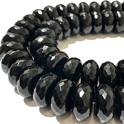 -ABCgems- Brazilian Blackest-Black Onyx -Gorgeous Luster- Mohs Hardness 7- 8mm Faceted Rondelle Natural Semi-Precious Gemstone Healing Energy Beads -ABCgems- Brazilian Blackest-Black Onyx -Gorgeous Luster- Mohs Hardness 7- 8mm Faceted Rondelle Natural Semi-Precious Gemstone Healing Energy Beads
