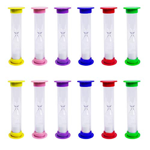 Chris.W 12Pcs Sand Timer 15 Seconds Colorful Hourglass Sandglass Sand Clock Timers Set for Kids Washing Hands