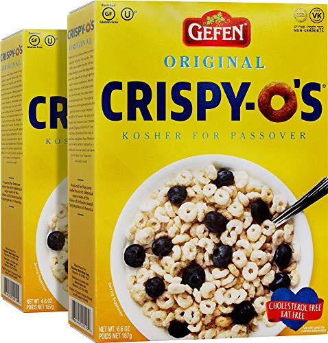 Gefen Crispy-O's Gluten Free Plain Cereal 6.6oz -2 Pack- Grain Free Low Calorie Fat Free Cholesterol Free Kosher for Passover Low Sodium