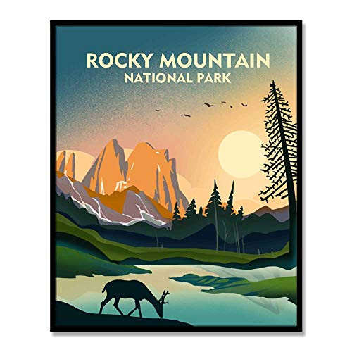 Rocky Mountain National Park Travel Wall Art Rocky Mountain Art Print Travel Poster Wanderlust Gift UNFRAMED 8x10inch Rocky Mountain National Park Travel Wall Art Rocky Mountain Art Print Travel Poster Wanderlust Gift UNFRAMED 8x10inch