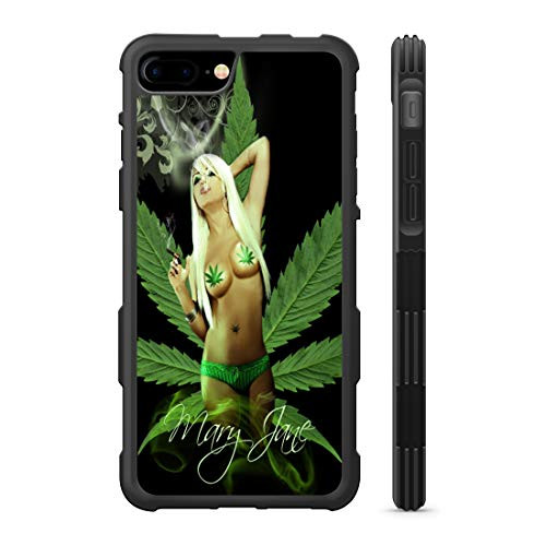 407Case Compatible with iPhone 7 Plus plus  and  iPhone 8 Plus plus Mary Jane Weed Leaf 420 Hyper Shock Protective Rubber TPU Phone Case -iPhone 7 Plus plus-