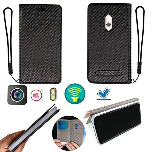 Ojtong Case for El W45 E L W45 Case Silicone Protection Ring  plus Flip Cover Stand Shell Black