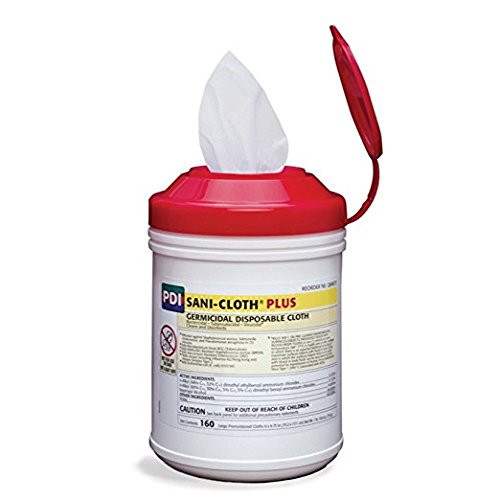 PDI Q89072 6 x 6.75 in. Sani-Cloth Plus Germicidal Disposable Cloths 160 per Canister by PDI