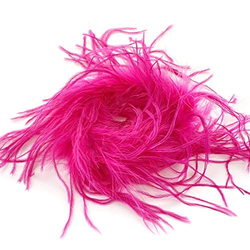 Ostrich Marabou Feather Boa - 18" Length - Hot Pink