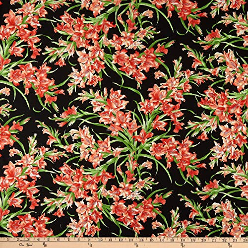 E. E. Schenck Maywood Studio Sommersville Gladiolus Fabric Black
