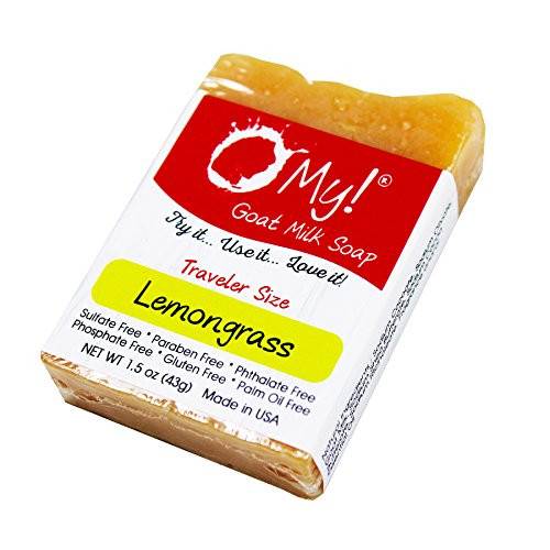 O My Goat Milk Soap Traveler 1.5oz Bar - Lemongrass  Made with Farm-Fresh Goat Milk  Moisturizes Dry Skin  Paraben Free  Leaping Bunny Certified  Handmade in USA