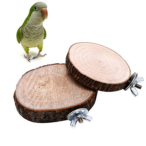 MAODIAN 7-9cm Parrot Chinchilla Squirrel Pet Rest Toy Stand Bird Cage Perches Platform for Small to Medium Sized Birds-2pc-