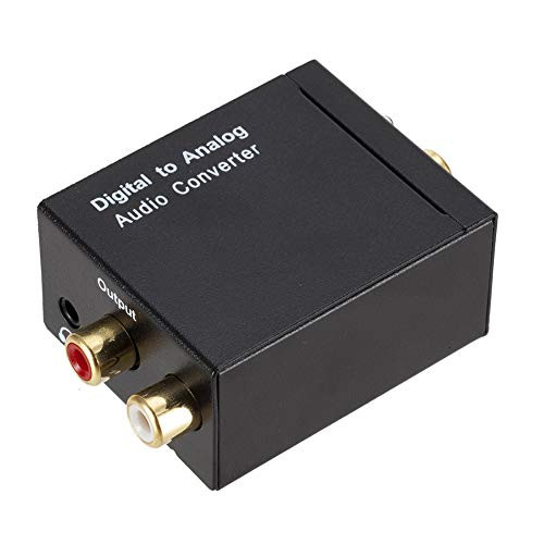 hudiemm0B Digital to Analog Audio Converter 3.5mm Optical Coaxial Toslink Digital to Analog RCA R-L Audio Converter Adapter Black
