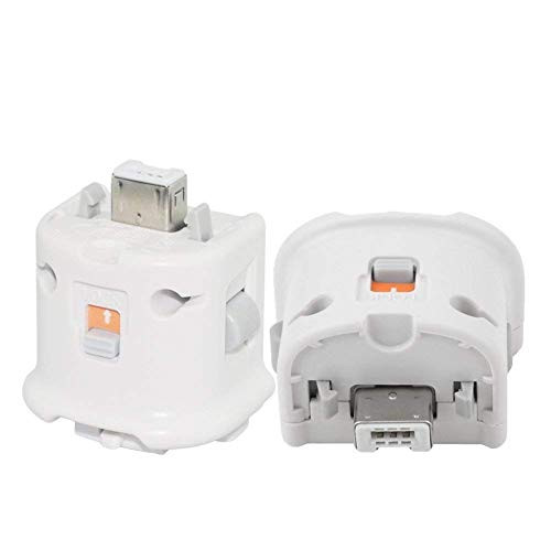 TopYart Motion Plus Adapter - [2 Pack] External Remote Motion Plus Sensor Controller Adapte for Wii Wii U Remote Controller -White